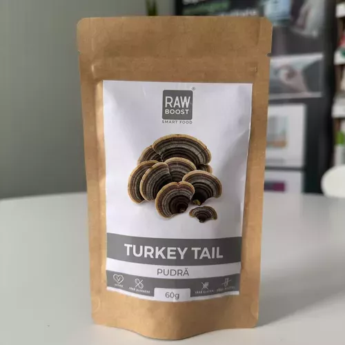 Turkey Tail Pudră -  Susține Imunitatea și Flora Intestinală, 60g | Rawboost