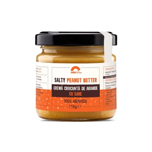 Peanut Butter Salty – Cremă Crocantă de Arahide cu Sare, 100% naturală | Sunday bites