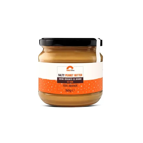 Peanut Butter Salty – Cremă Crocantă de Arahide cu Sare, 100% naturală, 360g | Sunday bites Peanut Butter Salty – Cremă Crocantă de Arahide cu Sare, 100% naturală, 360g | Sunday bites