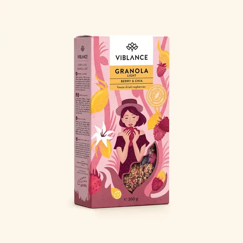 Muesli Crocant Light Fructe de Pădure și Chia Fără Gluten, 300g | Viblance