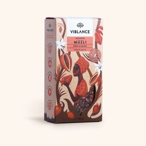 Muesli Crocant Căpșuni și Cacao Fără Gluten, 300g | Viblance