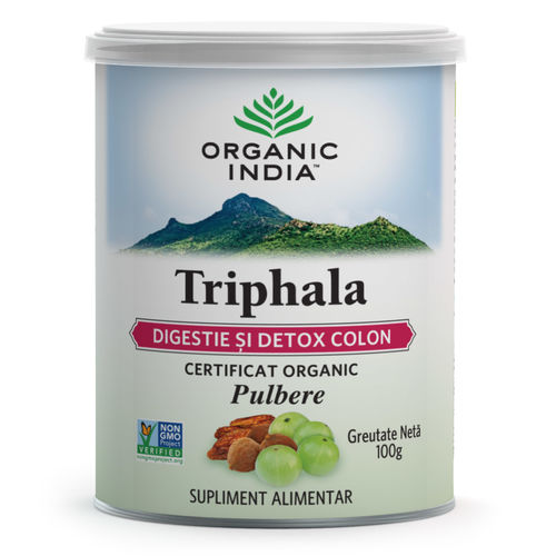 Triphala pudră organică 100g | Digestie & Detoxifiere Colon ECO| Organic India