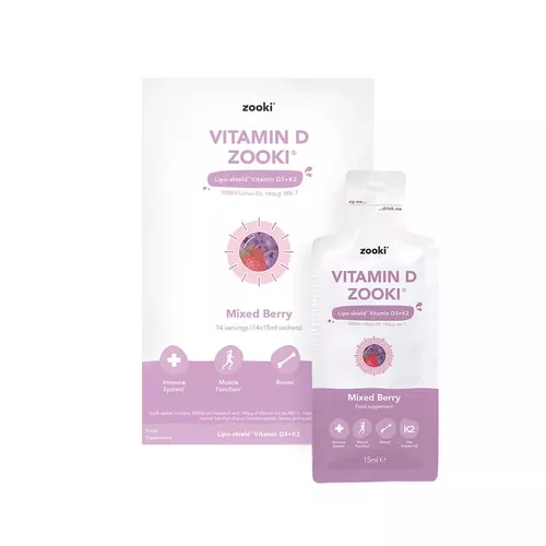  Vitamina D + K2 lipo-shield, cu aromă de fructe de pădure | Zooki 