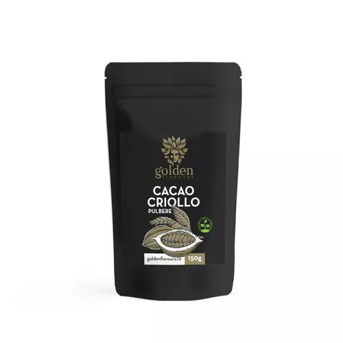 Cacao Criollo Pulbere 100% Naturală, 150g ECO| Golden Flavours 