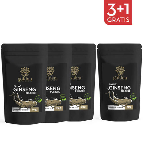 3+1 Gratis Ginseng Panax pulbere 100% naturală, 70g | Golden Flavours Golden Flavours imagine noua reduceri 2022