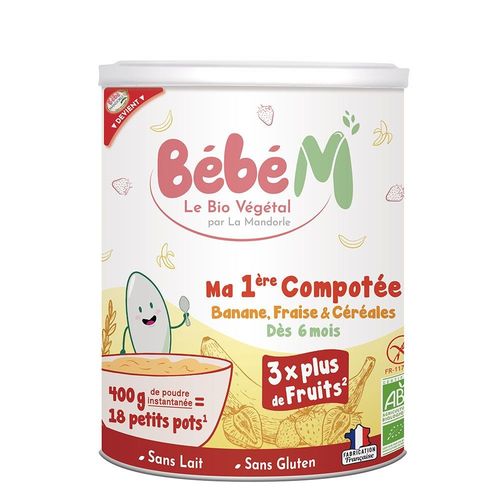 Piure de Fructe cu Cereale Pentru Bebeluși – de la 6 luni, 400g | La Mandorle La Mandorle