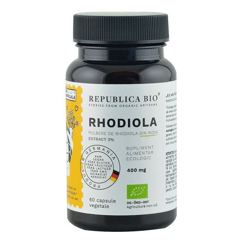 Rhodiola Ecologică Extract 3%, 60 capsule | Republica BIO REPUBLICA BIO