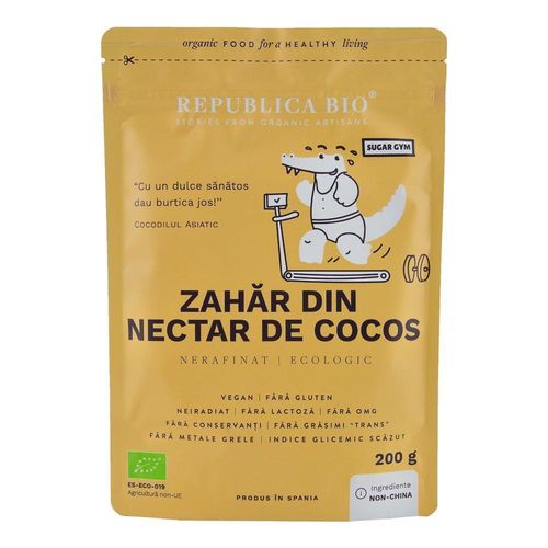 Zahăr din Nectar de Cocos Pur, 200g ECO| Republica BIO Republica Bio Republica Bio imagine 2022