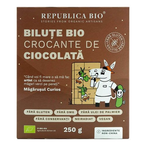 Biluțe Crocante de Ciocolată Fără Gluten, 250g ECO| Republica BIO Republica Bio Republica Bio imagine 2022