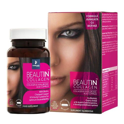 Beautin™ Collagen cu Acid Hialuronic şi Biotină 30 cps | Myelements myelements