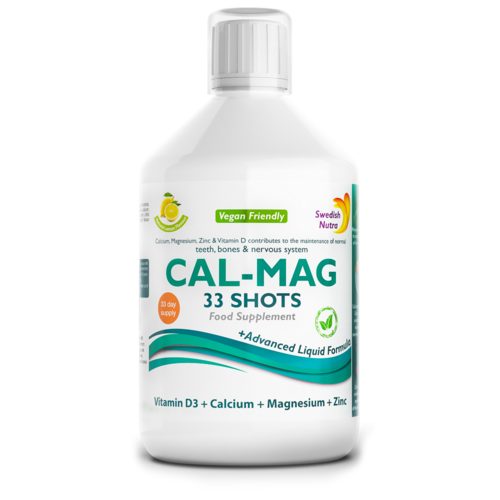 CAL-MAG – Calciu + Magneziu + Zinc + Vitamina D3 + Vitamina C – Produs Vegan, 500 ml | Swedish Nutra Pret Mic Swedish Nutra imagine noua