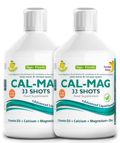 Pachet 2 x CAL-MAG – Calciu + Magneziu + Zinc + Vitamina D3 + Vitamina C – Produs Vegan, 500 ml | Swedish Nutra Swedish Nutra Promoții