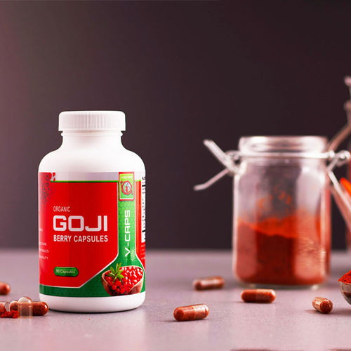 Capsule din fructe de Goji liofilizate, Vegan, 90 capsule, 500 mg/capsula ECO| Gojiland