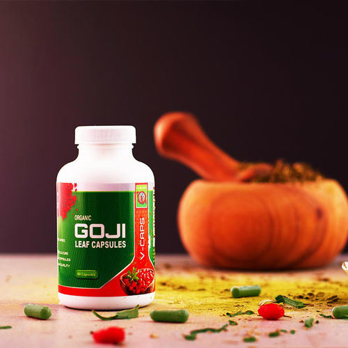 Capsule din frunze de Goji liofilizate, Vegan, 90 capsule, 500 mg/capsula ECO| Gojiland
