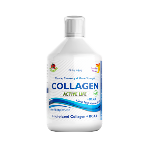 Colagen Lichid Hidrolizat Tip 1, 2 si 3 Active Life cu 5000mg cu 6 Ingrediente Active, 500 ml | Swedish Nutra Swedish Nutra Suplimente Lichide