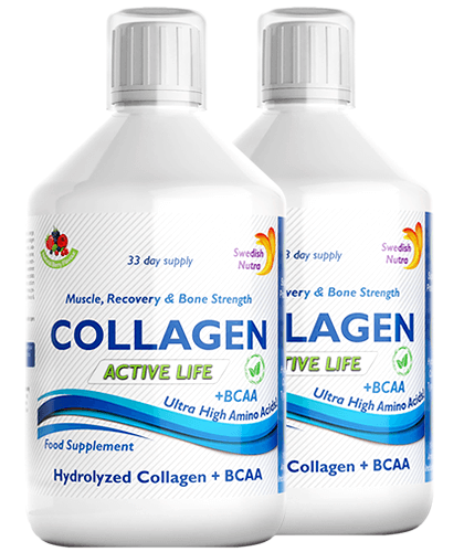 Pachet 2 x Colagen Lichid Hidrolizat Tip 1, 2 si 3 Active Life cu 5000mg cu 6 Ingrediente Active, 500 ml | Swedish Nutra