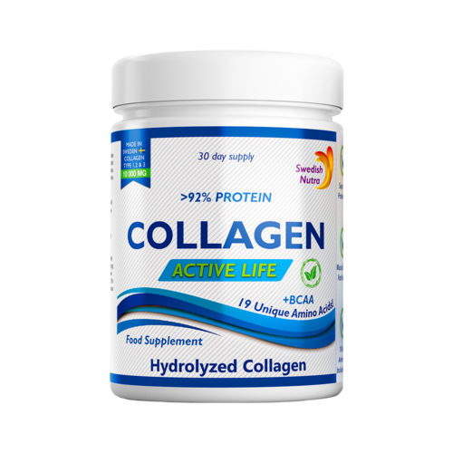Colagen Hidrolizat Pulbere Tip 1, 2 și 3 Active Life cu 10.000 Mg, 300g | Swedish Nutra Swedish Nutra