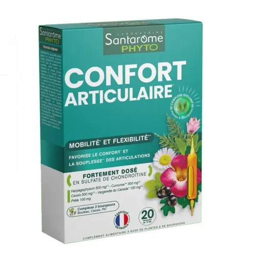 Confort Articulaire - Supliment Pentru Sanatatea Articulatiilor, 20 Fiole | Santarome Bio