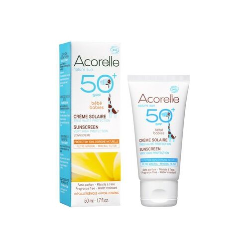 Crema bio protecție solară bebe SPF 50, 50ml | Acorelle Acorelle Acorelle