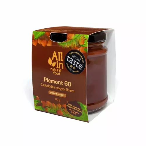 Cremă de ciocolată vegană cu alune, Piemont 60, 180g | All in – Natural food Pret Mic All in - Natural food imagine noua