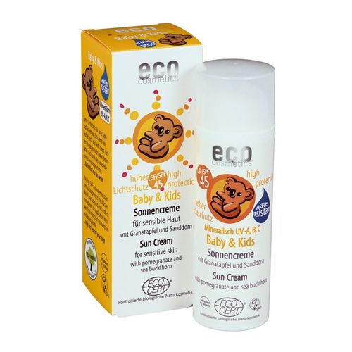 Cremă Bio Protecție Solară Minerală Bebe și Copii FPS45, 50ml | Eco Cosmetics Pret Mic Eco Cosmetics imagine noua