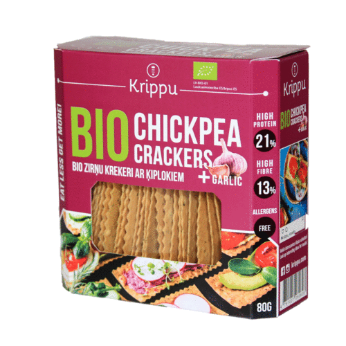 Crackers cu usturoi 80 g, bio, vegan, fara gluten | Krippu Krippu imagine noua reduceri 2022
