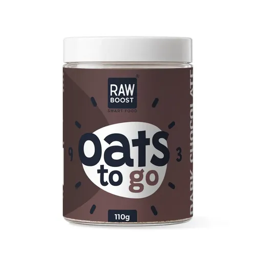 Oats To Go - Dark Chocolate - Mix cu Fulgi de Ovăz și Ciocolată Neagră, 110g | Rawboost Oats To Go - Dark Chocolate - Mix cu Fulgi de Ovăz și Ciocolată Neagră, 110g | Rawboost