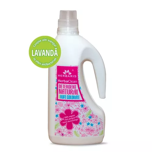 Detergent natural pentru rufe colorate cu Lavandă, 1500ml | Herbaris 1500ml Detergenti de Rufe