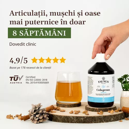 Colagenus - Colagen Lichid Hidrolizat - MSM, Glucozamină, Condroitină Pentru Sănătatea Articulațiilor, 500ml | Faunus Plant