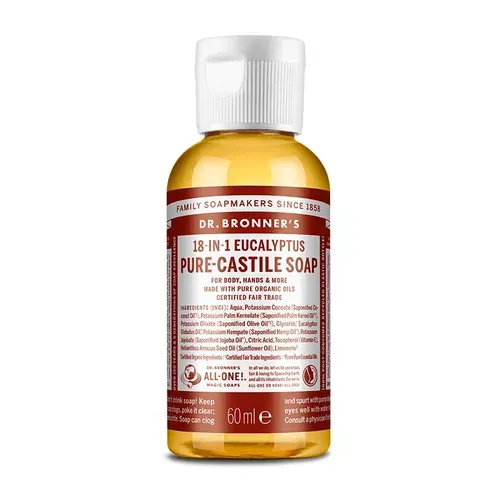 Săpun lichid Organic de Castilia 18-in-1, Eucalipt, 60ml | Dr.Bronner\'s