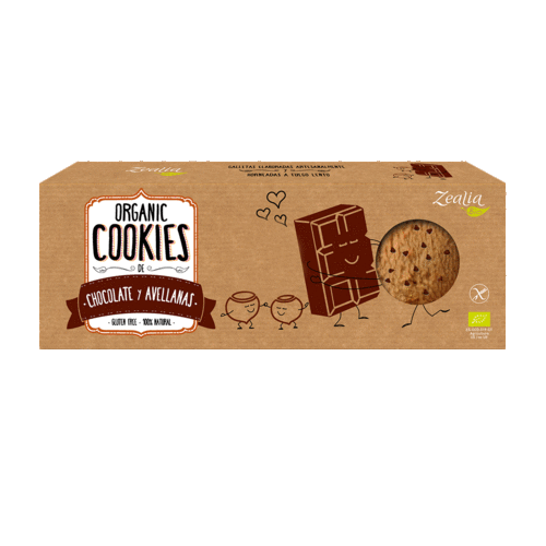Cookies cu ciocolata si alune de padure 135 g, bio, fara gluten | Zealia