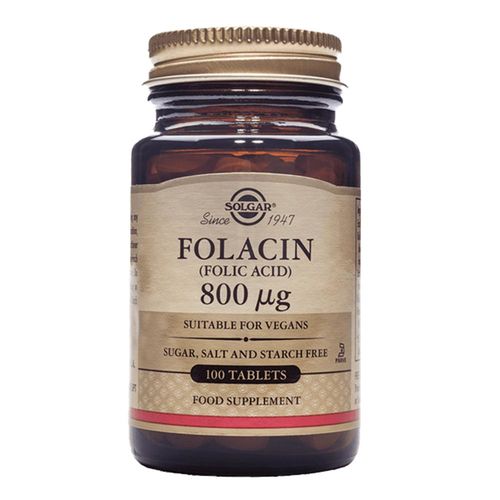Folacin (Acid folic) 800mcg, 100 tablete | Solgar SOLGAR imagine noua reduceri 2022