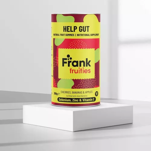 Help Gut – Drajeuri din fructe (Cireșe, Banane și Măr) fortificate cu Probiotice – 200g (80 drajeuri) | Frank Fruities Pret Mic Frank Fruities imagine noua