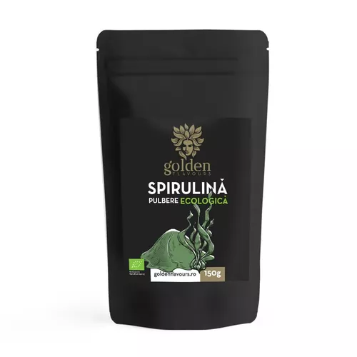 Spirulina Pulbere 100% Naturala, 150g Eco| Golden Flavours