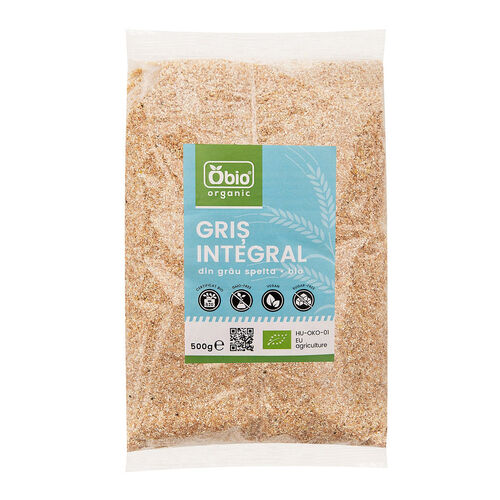 Gris integral din grau spelta eco, 500g | Obio Obio Cereale