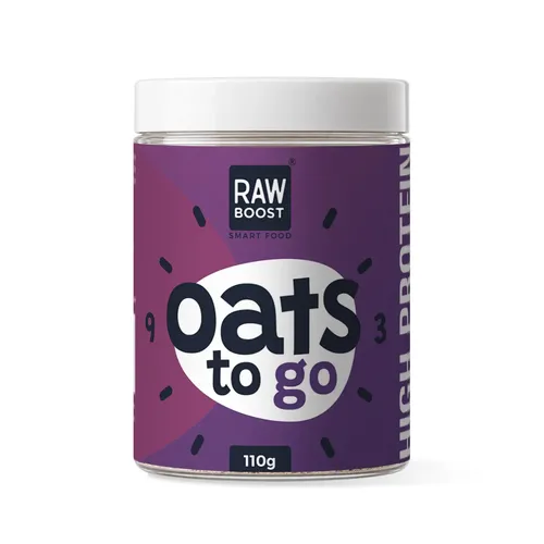 Oats To Go - High Protein - Mix cu Fulgi de Ovăz, Fără Gluten, cu Proteină Vegetală, 110g | Rawboost