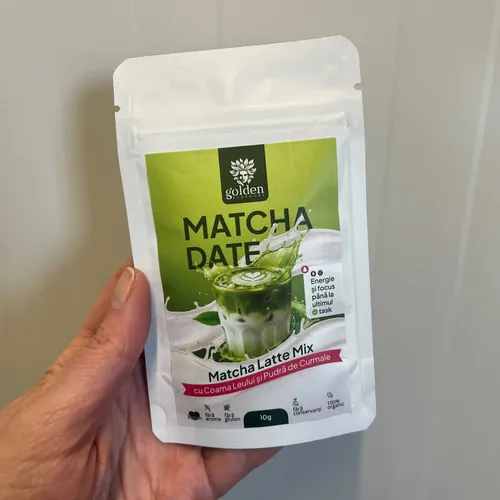 Matcha Date Latte cu Coama Leului, Pudră de Curmale și Ghimbir, Energie și Focus până la ultimul task, ECO, 10g | Golden Flavours