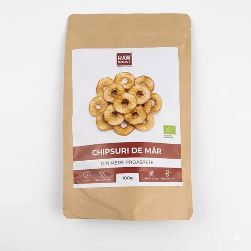 Chipsuri de Măr Ecologice Liofilizate, 100g | Rawboost