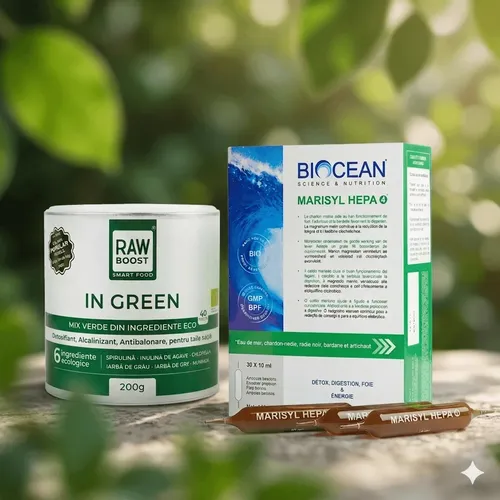 Pachet Ficat Curat și Abdomen Plat, Marisyl Hepa și In Green