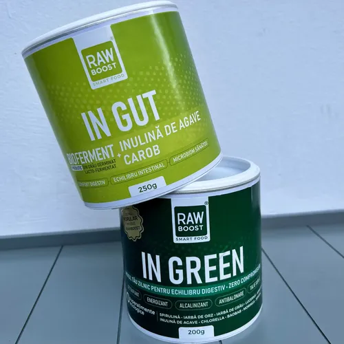 Pachet Echilibru Intestinal - In Green Mix Verde și In Gut, bioferment prebiotic pentru un microbiom sănătos | Rawboost