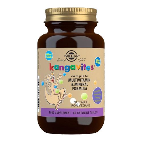 KANGAVITES – Multivitamine și Minerale Pentru Copii, 60 tablete masticabile aromate | Solgar SOLGAR