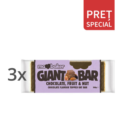 Baton din ovăz cu ciocolată belgiană, fructe şi alune 100g | ma baker