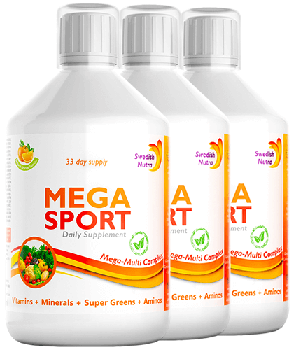Pachet 3 x MEGA SPORT – Complex Lichid cu 147 Ingrediente Active, 500 ml | Swedish Nutra 147 Promoţii şi Pachete