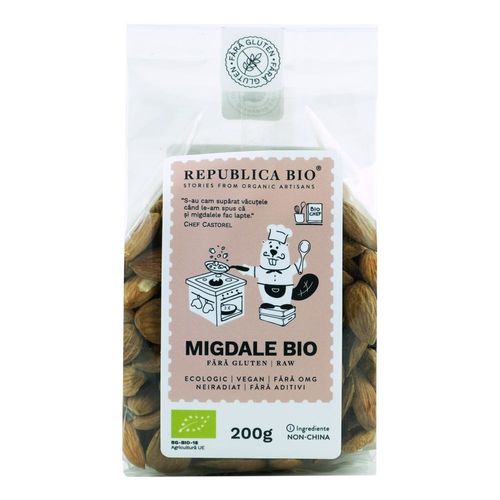 Migdale Fără Gluten, 200g ECO| Republica BIO Republica Bio Seminţe şi Nuci