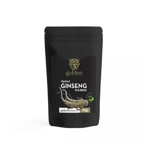 Ginseng Panax pulbere 100% naturală, 70g | Golden Flavours