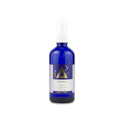 Loțiune pentru îngrijirea pielii, spray cu argint coloidal 80ppm, Nuclear | Pure Alchemy 80ppm Cosmetice coloidale
