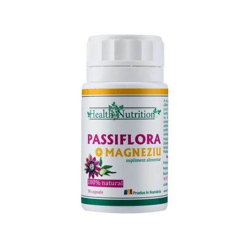 Passiflora cu Magneziu 100% naturala, 90 capsule | Health Nutrition Pret Mic Health Nutrition imagine noua