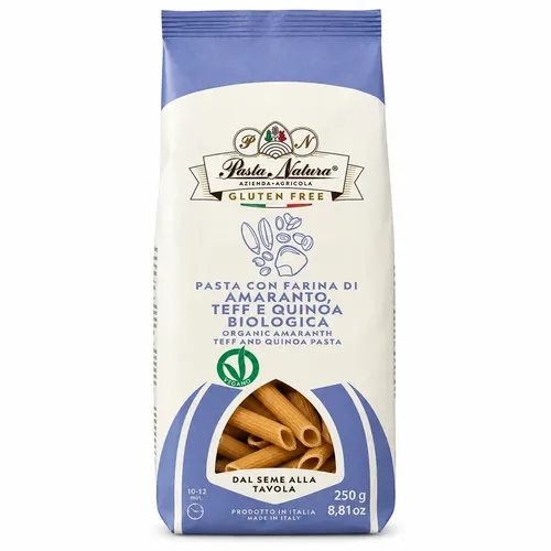 Paste BIO din Porumb, Orez, Amarant, Teff și Quinoa, Fără Gluten, 250 g | Pasta Natura