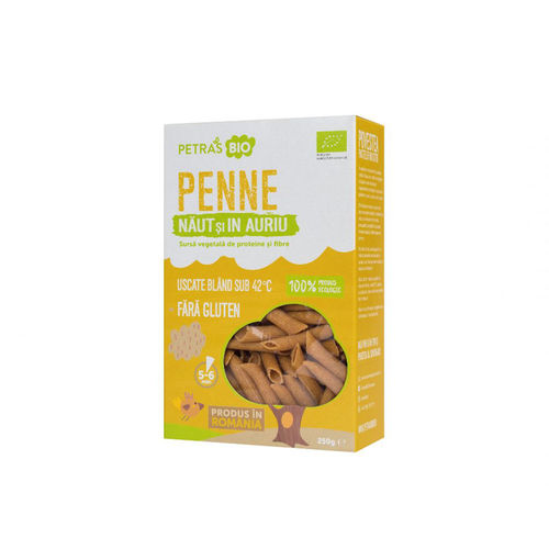 Penne ecologice din năut și in auriu 250g | petras bio