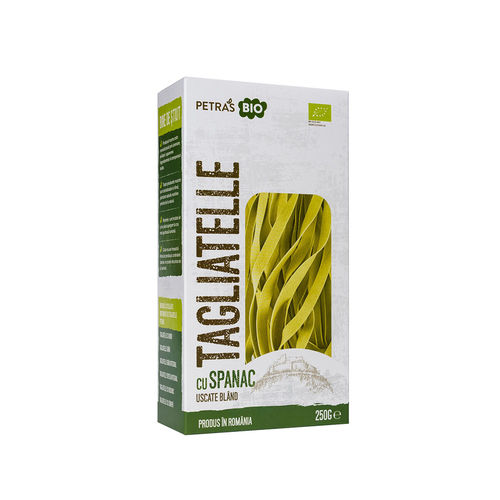 Tagliatelle ecologice cu spanac 250g | Petras Bio